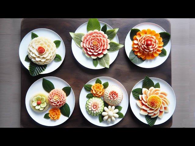 How To Carve A Melon Into A Beautiful Flower Platter? #Fruitcarving