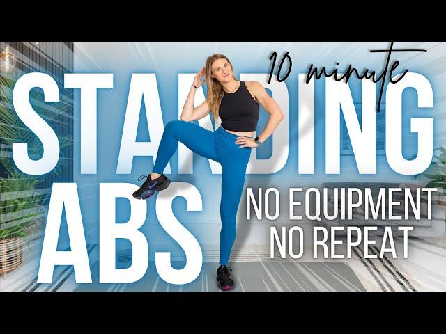 10-minute FULL STANDING Abs | No Equipment & No Repeat