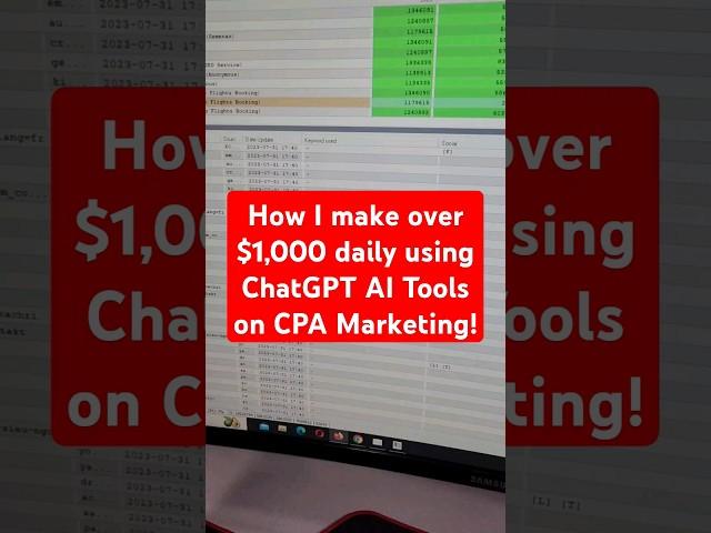 How I make over $1,000 daily using ChatGPT AI Tools on CPA Marketing all passive income