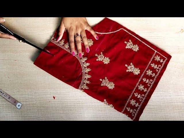 Embroidery Blouse Back Neck Design Cutting And Stitching