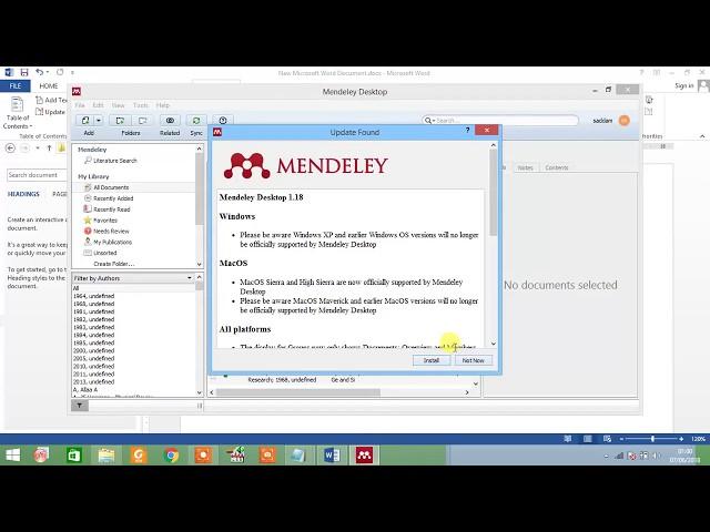 Insert Citation with different style using Mendeley Desktop