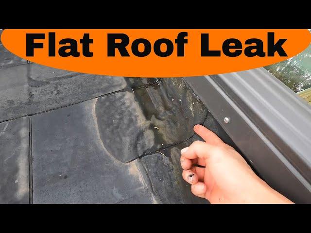 FLAT ROOF LEAK REPAIR : Repairing a rubber roof leak very simple and easy and fast- GAME CHANGER