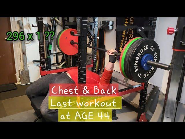 BDB2.0 Chest & Back.  My last workout at age 44, setting a benchpress PR?  #chestday #backday #pr