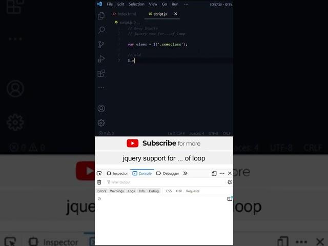 jquery ( for ... of ) loop #jquery #programming #js #short #Shorts
