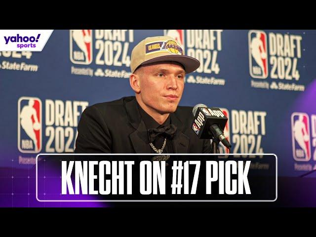 DALTON KNECHT speaks after being selected No. 17 by LAKERS | 2024 NBA Draft | Yahoo Sports