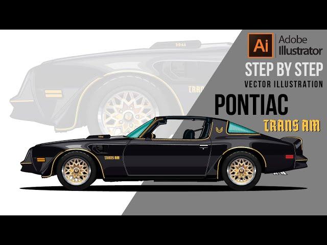 Vector car tutorial | Pontiac Trans Am Illustration | How to draw a Car