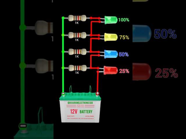 Battery Level Indicator Circuit Diy Project #shorts​ #short​ #diyproject