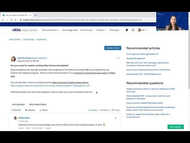 Answer a question in the Okta Community
