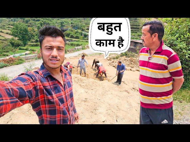 नये घर का काम देखने पापा भी आये ।। Pahadi Lifestyle Vlog ।। Namaste Pahad ।। Ashutosh Negi