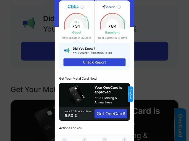 Our Excellent CIBIL SCORE By One Score App