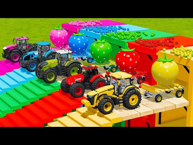 EPIC TRACTORS SHOWDOWN WITH BIG & SMALL STRAWBERRYS ON DIFFICULT ROUTE - Farming Simulator 22