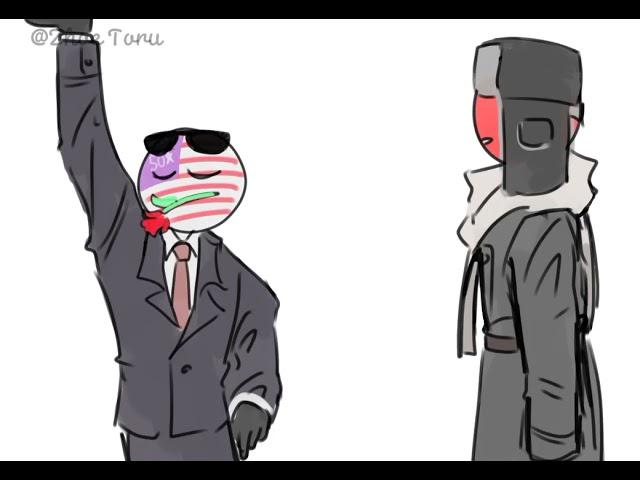 Countryhumans meme|SovAme/Soviet x America| ft. Soviet Union, USSR, USA, America