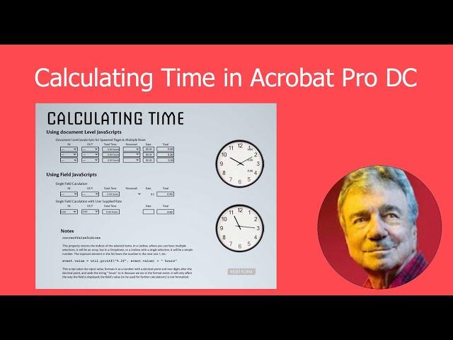 Creating Time calculations in Acrobat Pro DC