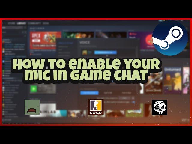 How to fix mic NOT working on Steam (ingame voicechat)