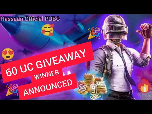  60 UC GIVEAWAY WINNER ANNOUNCED  | HASSAAN OFFICIAL PUBG 