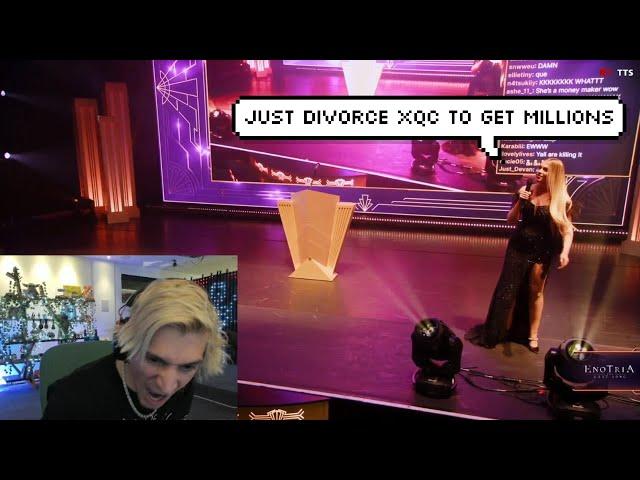 xQc reacts to QTcinderella Joking about Adept Divorcing xQc