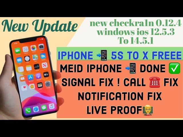 iphone 6 MEID iCloud Bypass iOS 12.5.3 Notification Fix Calling Fix Live Prof how to Bypass iphone 6