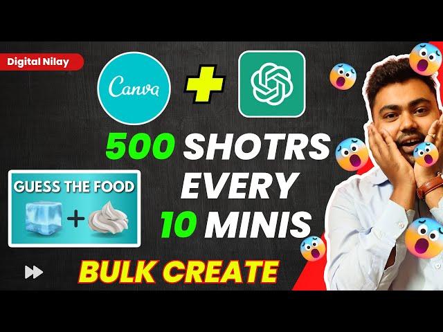 Create 500 Reels & Shorts In 10 mins Using Chat GPT & Canva | Make YouTube Shorts with Free AI Tool