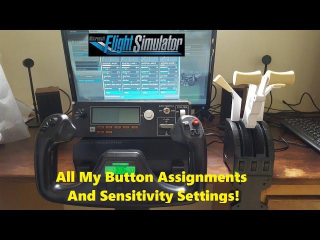 FS2020: All My Button Assignments & Sensitivity Settings For The Logitech Flight Yoke System!