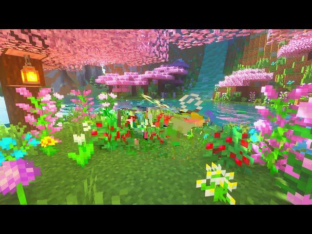   Minecraft Cherry Blossom Lake Ambience with Lofi Mix  