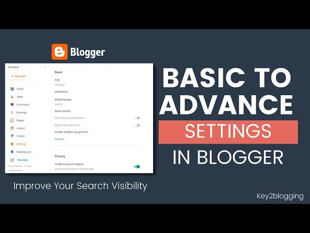 All Basic To Advanced SEO Settings In Blogger ️ Blogger SEO Settings For Beginners