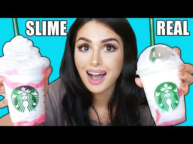 Making FOOD out of SLIME! Learn to make DIY Slime vs Real Food CHALLENGE