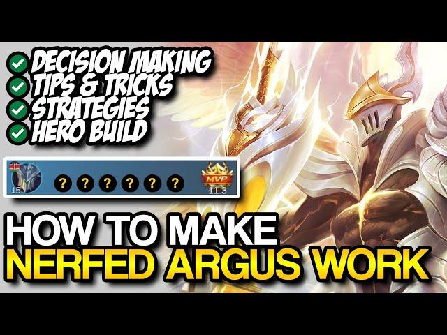 NERFED ARGUS GAME GUIDE  || MOBILE LEGENDS ADVANCED SERVER ADJUSTMENT GAME GUIDE