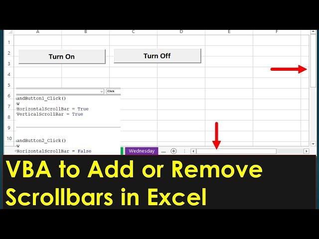 Turn On and Turn Off Scrollbars in Excel - VBA Example