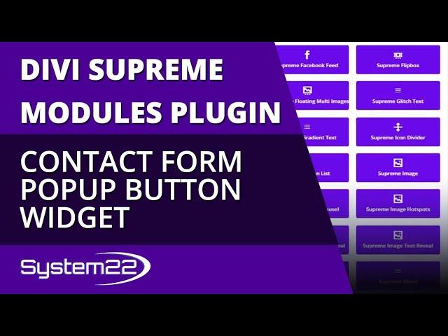 Divi Theme Supreme Modules Plugin Contact Form Popup Button Widget 