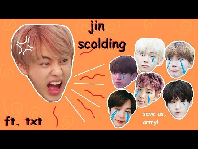 jin scolding his members ft. txt for 432 seconds straight! [REUPLOAD]