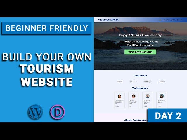 How To Make A Website For Tourism (WordPress & DIVI) | Day 2 - Hero Section & Social Proof Section