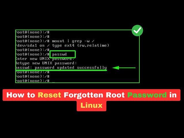 How to reset Lost Linux Root Password from Grub Menu