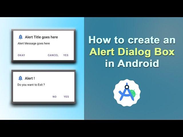 How to create an alert dialog box in Android Studio using Java | Android Studio Alert dialog