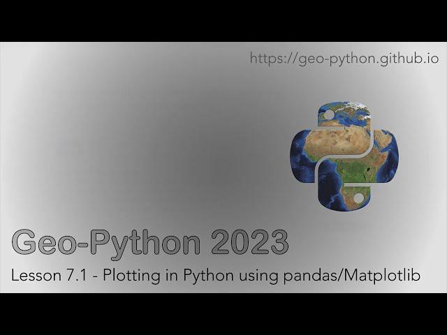 Geo-Python 2023 Lesson 7.1 - Plotting in Python using pandas/Matplotlib