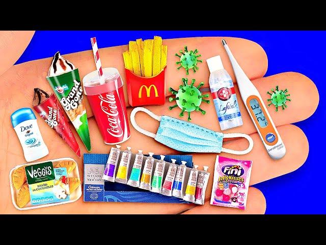 14 ACTUAL DIY MINIATURE REALISTIC FOOD AND DRINKS FOR DOLLHOUSE BARBIE