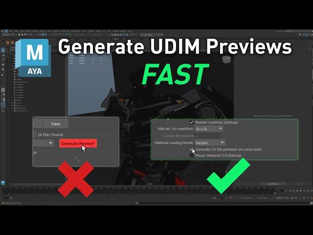 How To Generate All Texture UDIM Previews in Maya FAST Tutorial