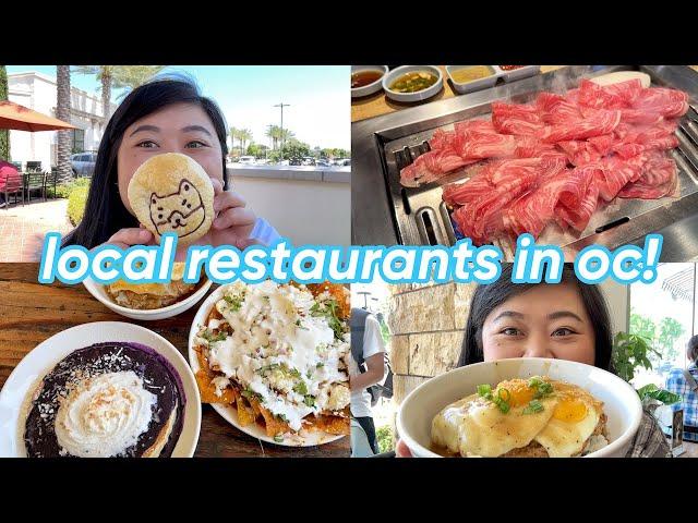 eating at local restaurants in orange county!  kbbq, boba, ube pancakes, japanese bakery + more