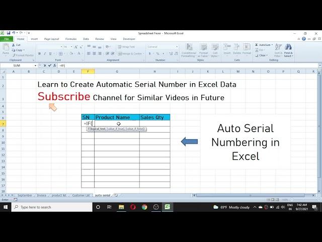 Automatic Serial Number in Excel Data (How to Generate Auto Serial Number in Excel)