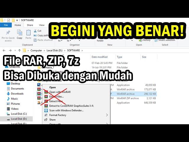 Cara membuka file rar, zip, dan 7z di laptop/pc yang benar