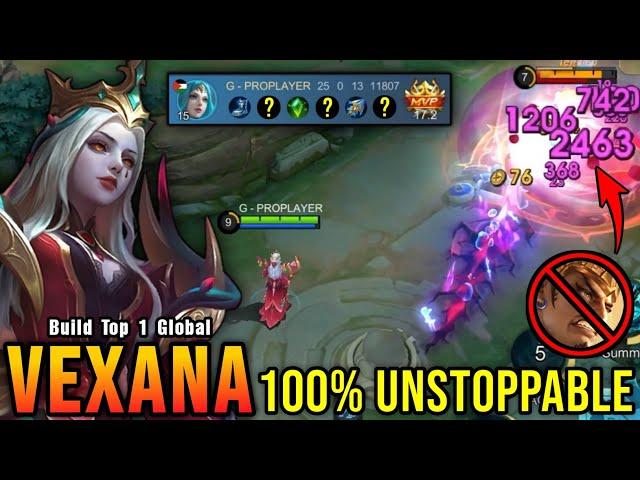 25 Kills No Death!! Vexana MVP 17.2 Points 100% UNSTOPPABLE!! - Build Top 1 Global Vexana ~ MLBB