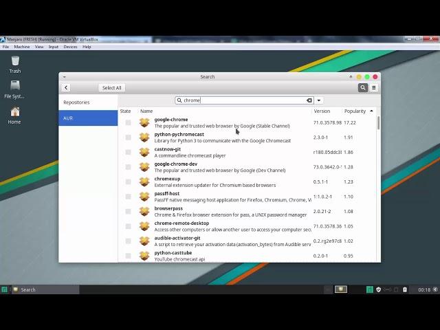 How to install Google Chrome in Manjaro Linux 18.0