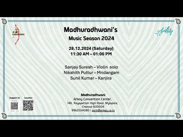 Madhuradhwani -Sanjay Suresh  Violin Solo