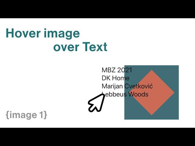 Hover image over Text (html/css for Cargo Collective)