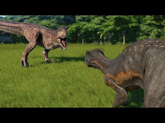 Carnotaurus VS Indoraptor - Jurassic World Evolution