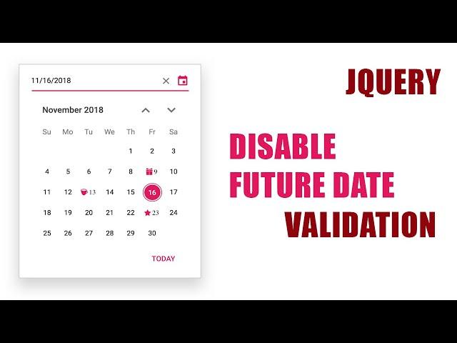 Future Date Disable Validation In HTML5 Default DatePicker Using Jquery || Jquery || DatePicker