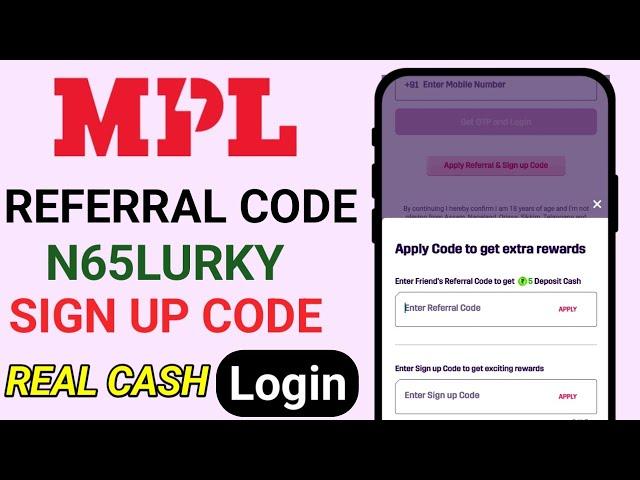 MPL referral code || MPL sign up code || MPL official referral code