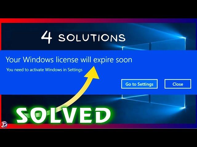 Fix Your Windows license will expire soon problem • Windows license will expire soon issue solved