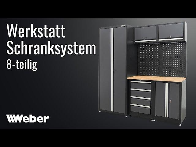 Weber Schranksystem 8-teilig: die kleine Werkstattwand für Werkstatt, Garage oder Hobbyraum