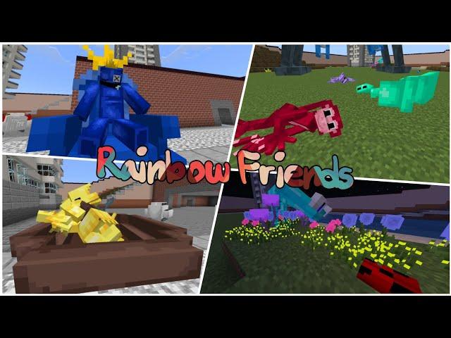 Rainbow Friends Chapter 2 v4 addon by @-_tiredy-_ . Rainbow Friends in Minecraft.