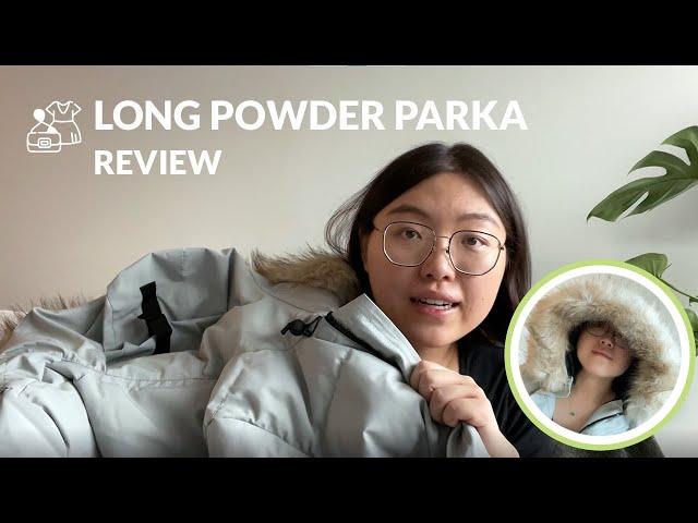 Try On Review - Aritzia TNA Powder Parka Long in Dusty Green